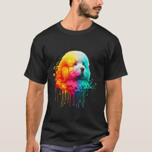 Druppelende verf kunst Puli hond T-shirt