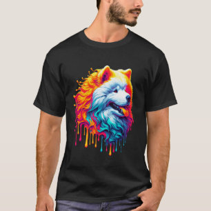 Druppelende verf kunst Samoyed hond Sammies T-shirt
