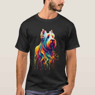 Druppelende verf kunst Schotse Terrier Scottie Ter T-shirt