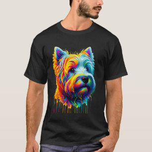 Druppelende verf kunst West Highland White Terrier T-shirt