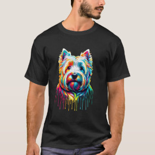 Druppelende verf kunst West Highland White Terrier T-shirt