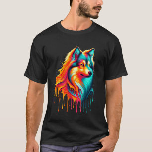 Druppelende verf kunst Zweedse Vallhund Västgötasp T-shirt