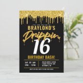 Druppelende Verjaardagsfeestje Kaart (Staand voorkant)