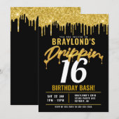 Druppelende Verjaardagsfeestje Kaart (Voorkant / Achterkant)