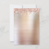 Druppels Glitter Druppels Roze Bruiloft Trouwen  Kaart (Achterkant)