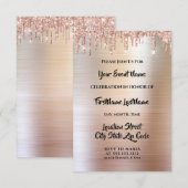 Druppels Glitter Druppels Roze Bruiloft Trouwen  Kaart (Voorkant / Achterkant)