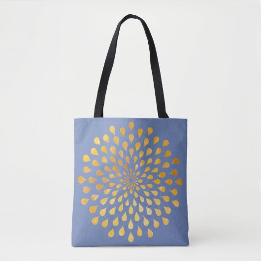Druppels Gold Sparkles Mandala Over Print Bag Draagtas (Voorkant)