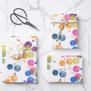 Druppels verven Papierbladen overvullen Inpakpapier Vel