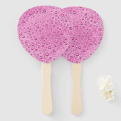 Druppels voor warm roze water handwaaier (Voorkant en achterkant)