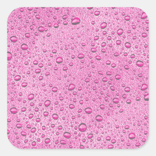 Druppels voor warm roze water vierkante sticker