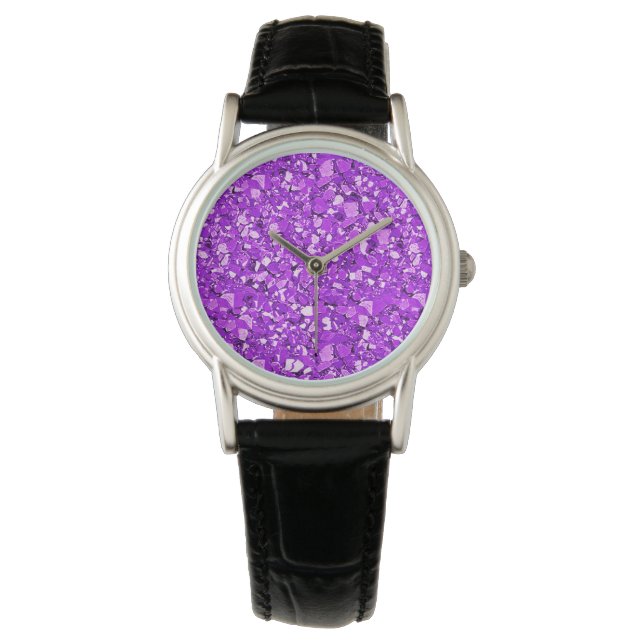 Druzy crystal - amethyst paars horloge (Voorkant)