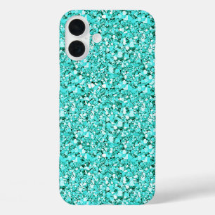 Druzy crystal - aquamarineblauw iPhone 16 plus hoesje