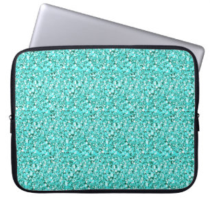 Druzy crystal - aquamarineblauw laptop sleeve