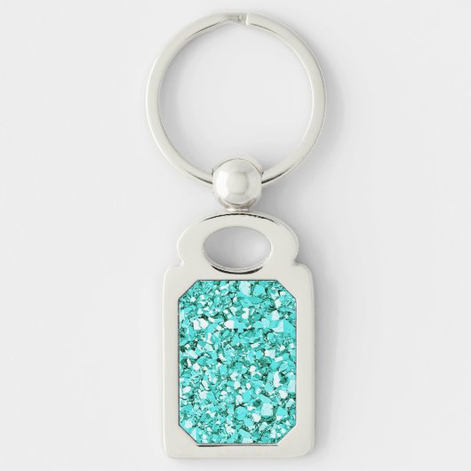 Druzy crystal - aquamarineblauw sleutelhanger (Voorkant)
