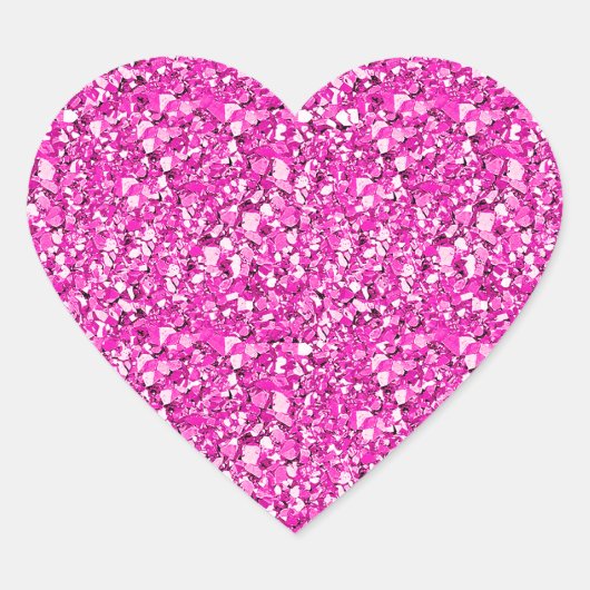 Druzy crystal - fuchsia roze hart sticker (Voorkant)