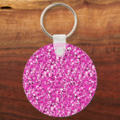 Druzy crystal - fuchsia roze sleutelhanger (Voorkant)
