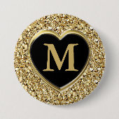 Druzy crystal monogram - metallisch goud ronde button 7,6 cm (Voorkant)