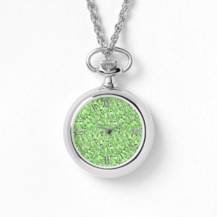 Druzy crystal - peridot green horloge