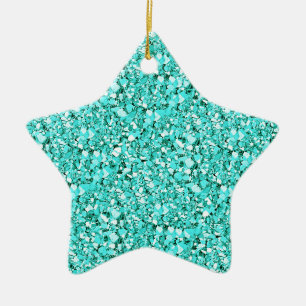 Druzy kwarts kristallen - aquamarineblauw keramisch ornament