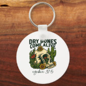 Dry Bones Come Alive Christian Skeleton Floral Eze Sleutelhanger (Voorkant)