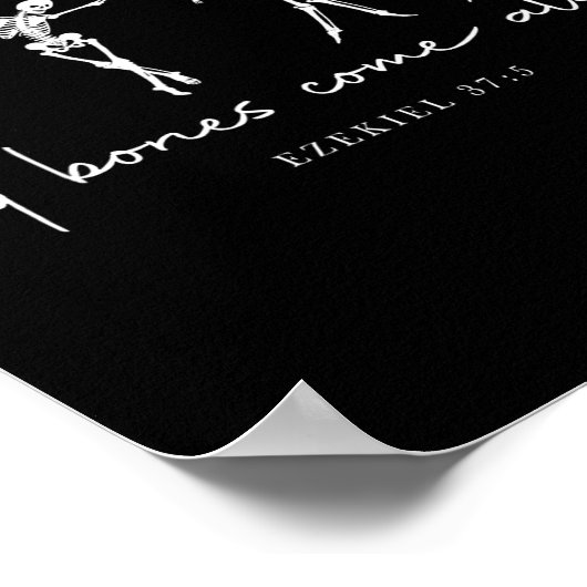 Dry Bones Come Alive Dancing Ballet Skeleton Ezeki Poster (Hoek)