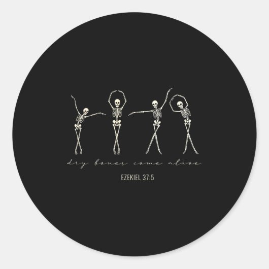 Dry Bones Come Alive _ Ezekiel 37_5 Christian Skel Ronde Sticker (Voorkant)