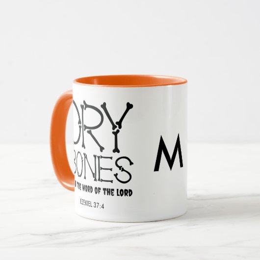 DRY BOTTEN Ezekiel 37 Monogram Christelijk Hallowe Mok (Voorkant links)