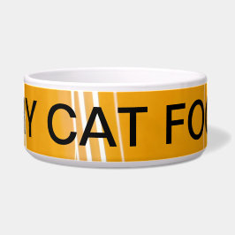 "DRY CAT FOOD" Minimalistische Tekst Kom