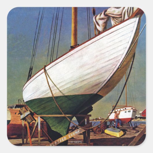 Dry Dock van John Atherton Vierkante Sticker (Voorkant)