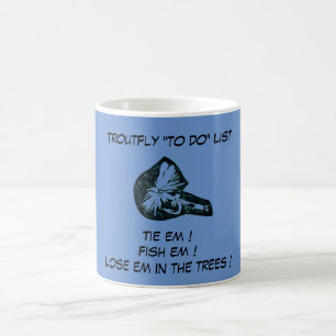 "Dry Fly Blue - Truite Fly "To Do List" Mug