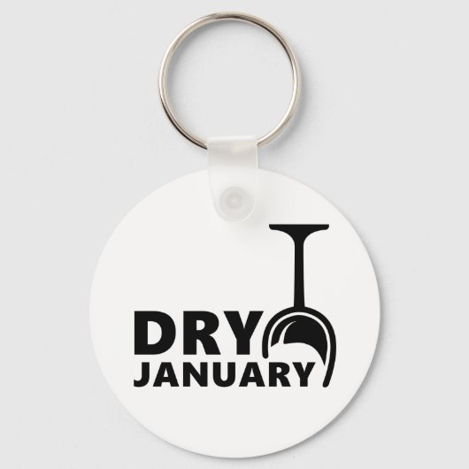 Dry Januari, één maand groene alcohol de drinken Sleutelhanger (Voorkant)