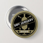 Dry January Challenge-aanmoediging Ronde Button 7,6 Cm (Voorkant /achterkant)