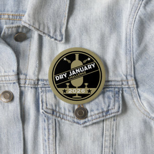 Dry January Challenge-aanmoediging Ronde Button 7,6 Cm