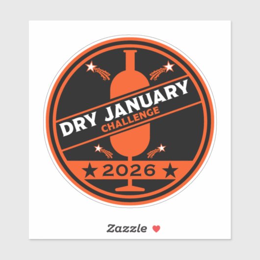 Dry January Challenge-aanmoediging Sticker (Vel)