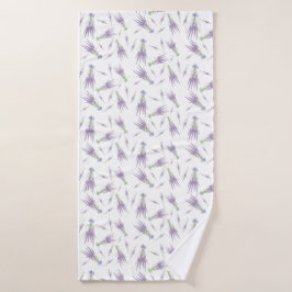 Dry Lavender Flower Bundles Paars Bow Pattern Badhanddoek