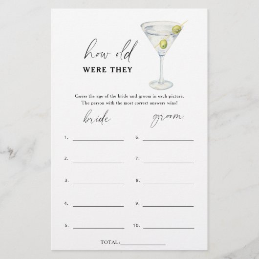 Dry Martini Hoe oud waren ze? (Voorkant)