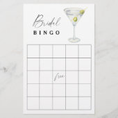 Dry Martini Vrijgezellenfeest bingo spel (Voorkant)