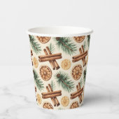 Dry Oranges Cinnamon Sticks Fir Branches Papieren Bekers (Achterkant)