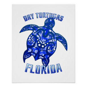 Dry Tortugas Florida Keys Vacation Tribal Turtle Perfect Poster