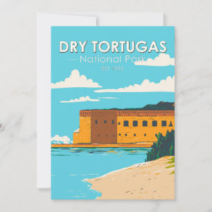 Dry Tortugas National Park Florida Fort Vintage Feestdagenkaart