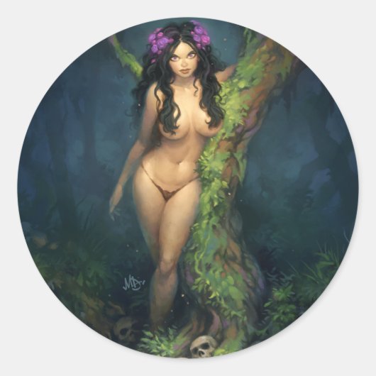 Dryad Ronde Sticker (Voorkant)