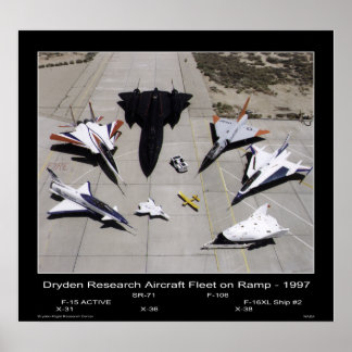 Dryden Research Vliegtuig Fleet on the Ramp - 1997 Poster