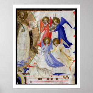 ds 558 f.67v St. Dominic met vier muzikale engelen Poster