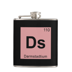 Ds - Darmstadtium Chemie Periodiek Systeem Symbool Heupfles