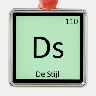 Ds - de Stijl Art Chemistry Periodic Table Symbol Metalen Ornament
