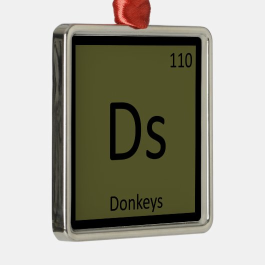 Ds - Donalenchemie Periodic Table Element Metalen Ornament (Rechts)