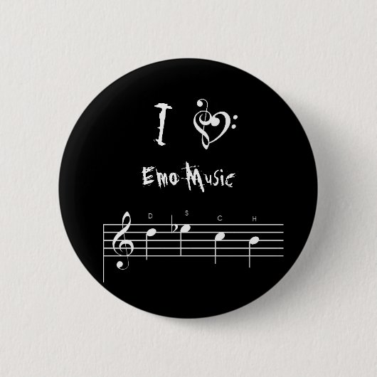 dsch, treblebasshart, I, Emo Music Ronde Button 5,7 Cm (Voorkant)