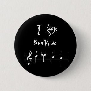 dsch, treblebasshart, I, Emo Music Ronde Button 5,7 Cm