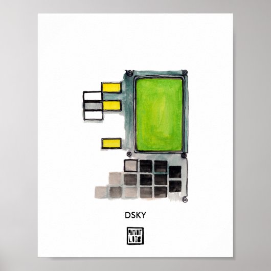 DSKY Apollo Guidance Computer Poster (Voorkant)