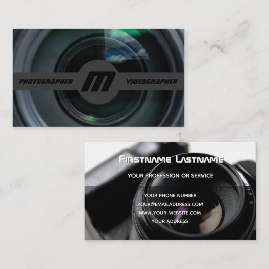 DSLR-cameralenzen voor fotografen Visitekaartje (Voorkant / Achterkant)